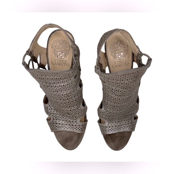Vince Camuto Metallic Taupe Eadon Heeled Sandals. Gentle Used Condition! - Picture 7 of 12